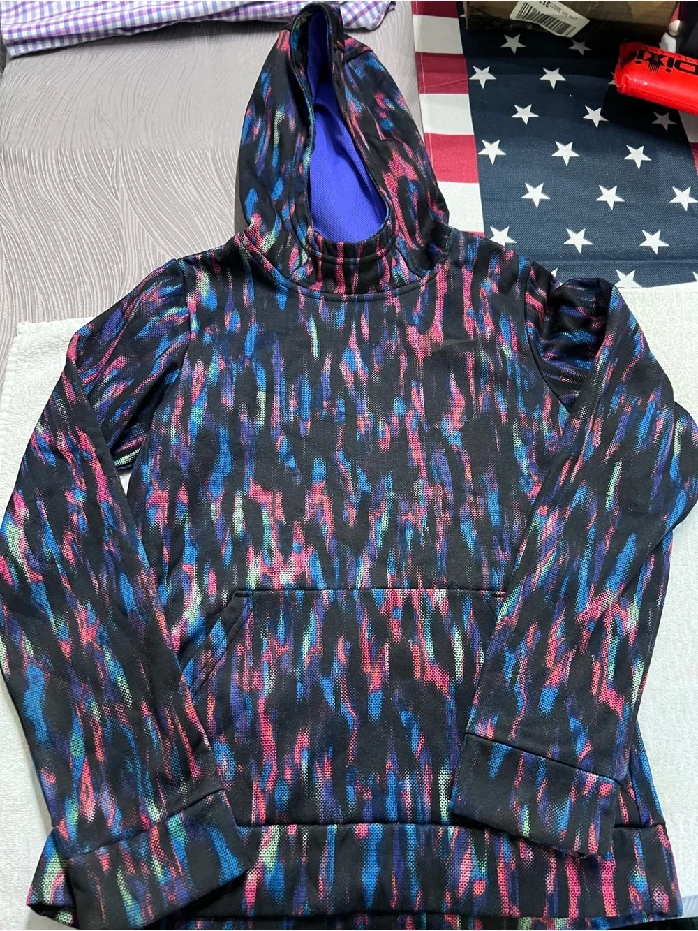 Nike Dri-FIT Boys Youth L Pullover Hoodie Multicolor Black Blue Pink Athletic